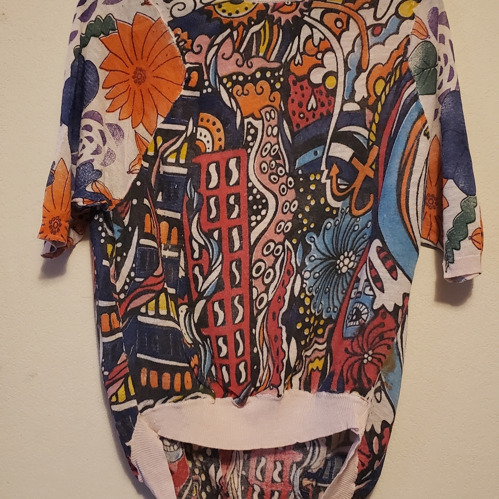 Source Unknown Multicolor Abstract Tunic
